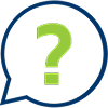 Question mark inside a speech bubble icon; ask questions