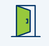 Exit icon; open door